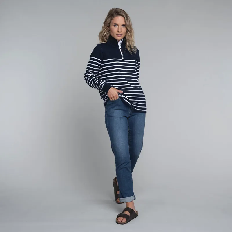 Schoffel Womens Hope Cove Sweatshirt Navy Stripe